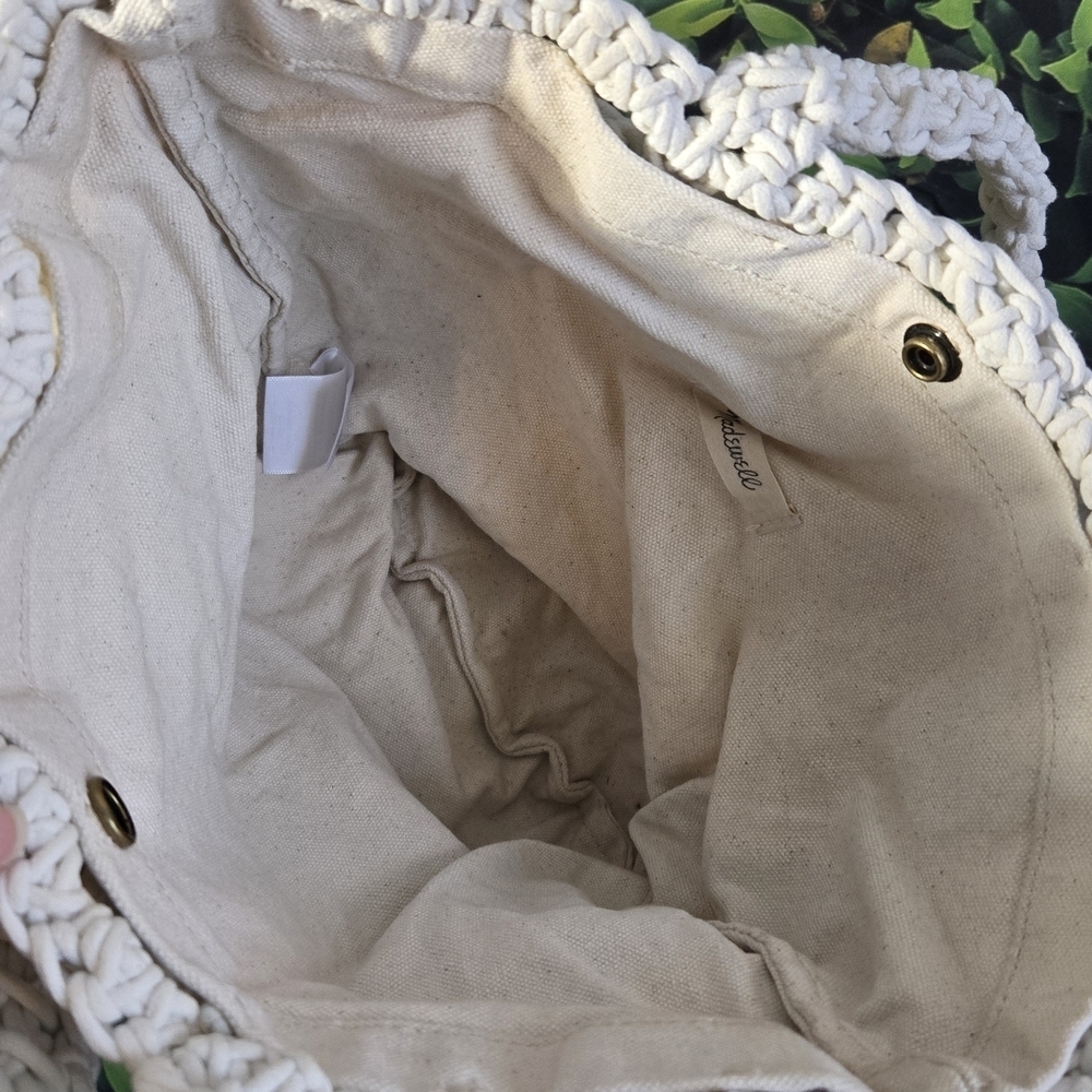 Madewell Cream Crochet Tote Bag - Picture 3 of 4